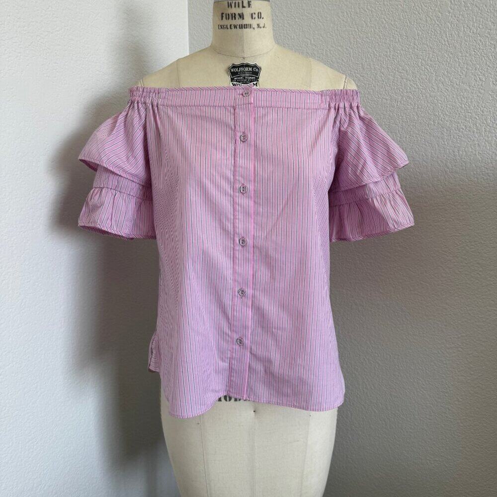 Parker | NWT Cold Shoulder Ruffle Sleeve Cotton Top size S